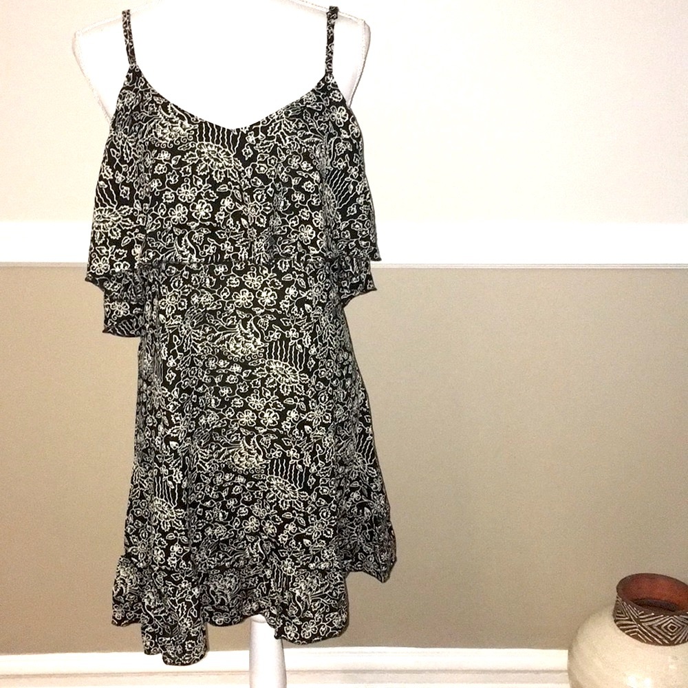 ELAN black and white flower print dress